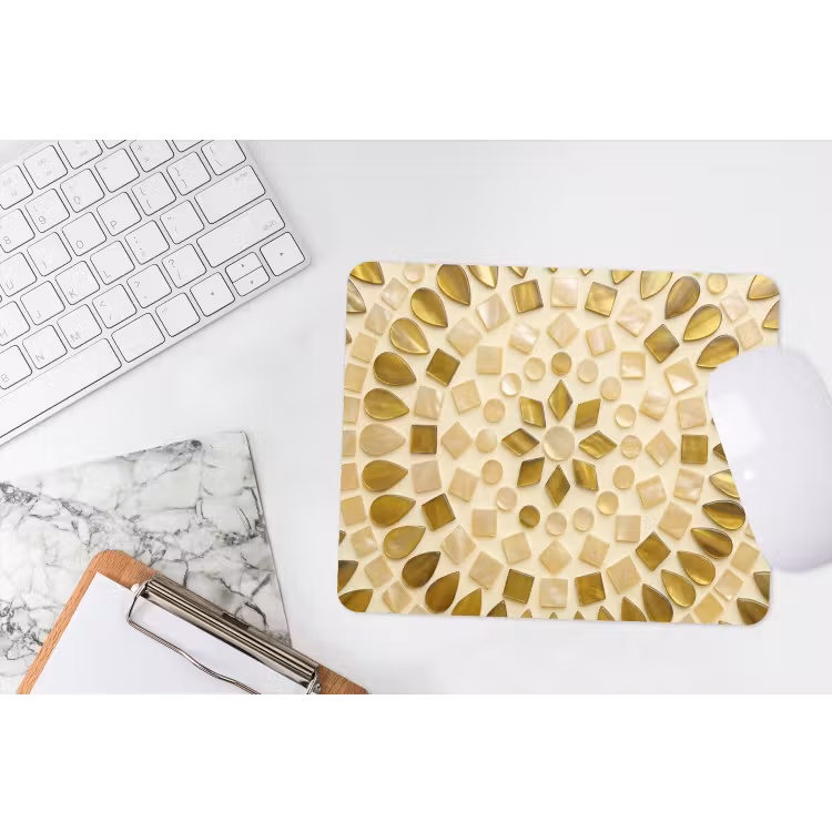 Patroon - Vormen - Mozaïek - Abstract - Goud muismat rubber klein -witbureau