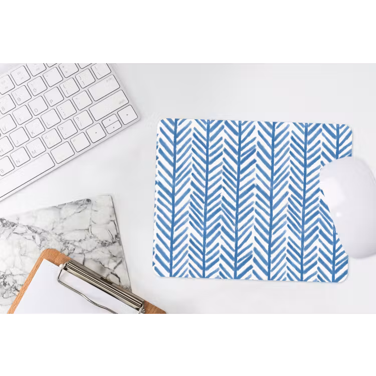 Patroon - Streep - Blauw muismat rubber klein 262 -witbureau