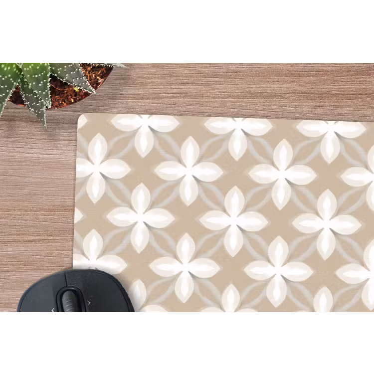 Patroon - Symmetrisch - Beige muismat rubber klein 262 -closeup