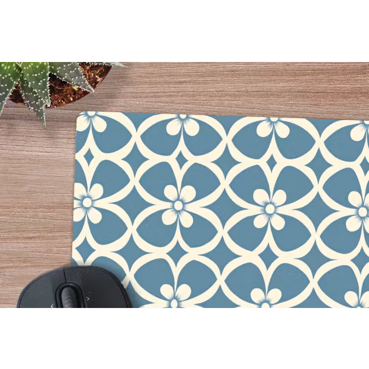 Patroon - Symmetrisch - Blauw muismat rubber klein 262 -closeup