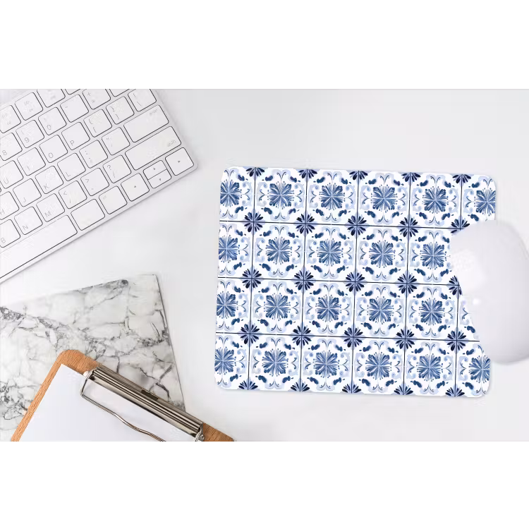Patroon - Tegel - Blauw muismat rubber klein 262 -witbureau
