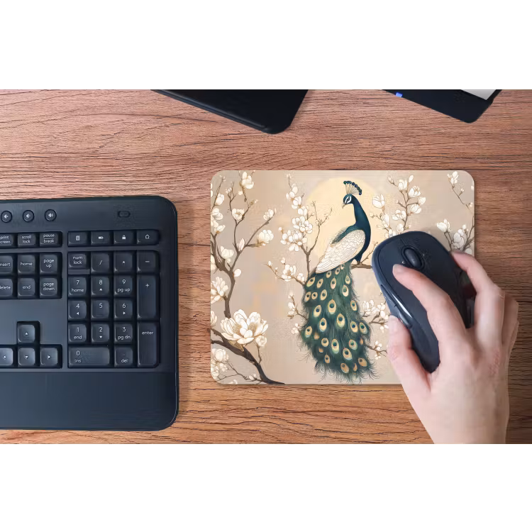 Pauw - Tak - Bloemen muismat rubber klein -toetsenbord