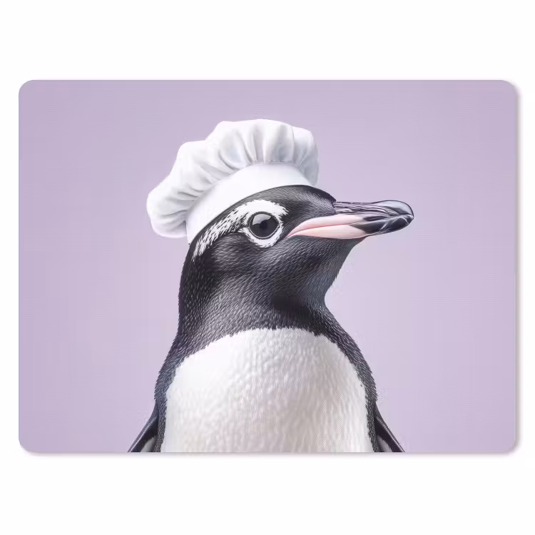 Pinguïn - Koksmuts - Lief - Paars muismat rubber klein -3d