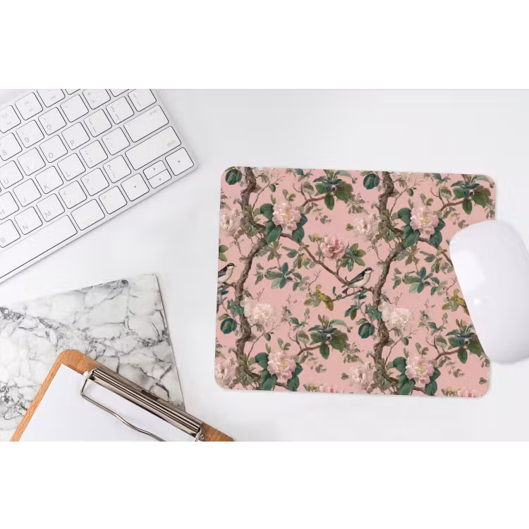 Pioenrozen - Botanisch - Vogel muismat rubber klein 262 -witbureau