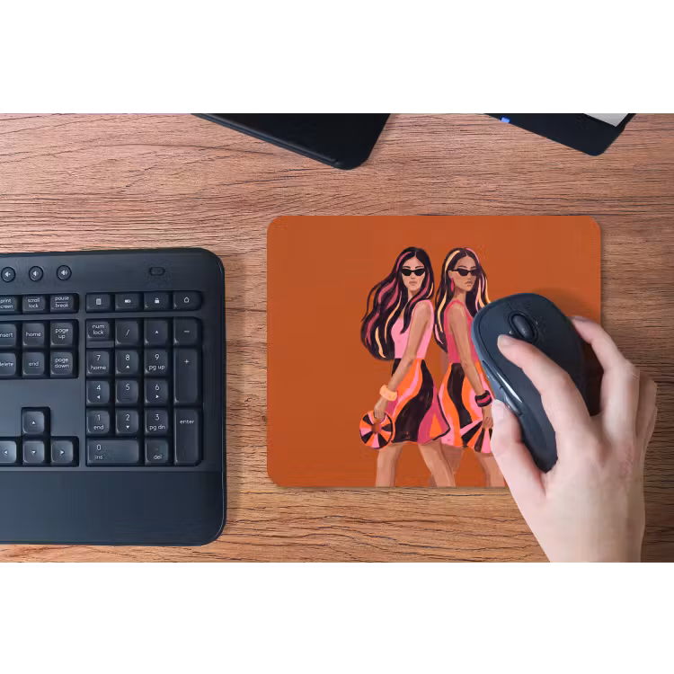 Mensen - Duo - Mode - Illustratie - Kleurrijk muismat rubber klein -toetsenbord