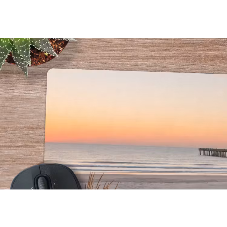 Pier - Zonsondergang - Strand muismat rubber klein -closeup