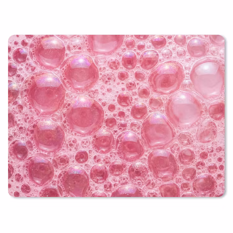 Roze - Schuim - Bubbels muismat rubber klein -3d