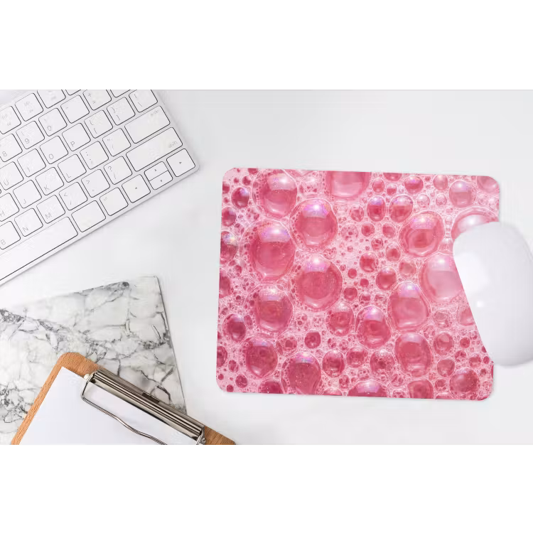 Roze - Schuim - Bubbels muismat rubber klein -witbureau