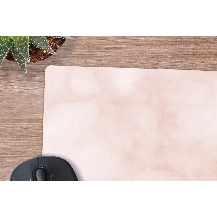 Roze - Marmer - Crème muismat rubber klein 262 -closeup