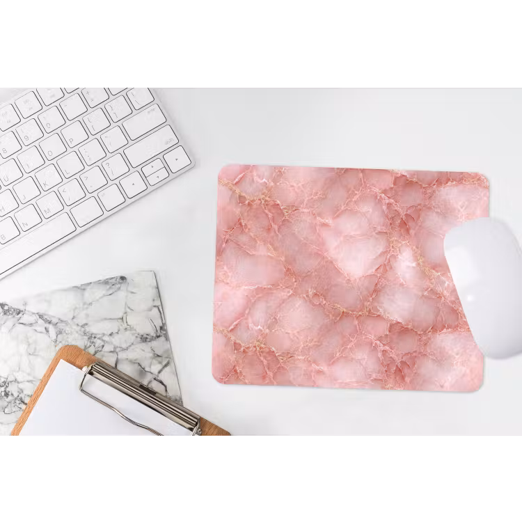 Roze - Kwarts - Goud - Marmer muismat rubber klein 262 -witbureau