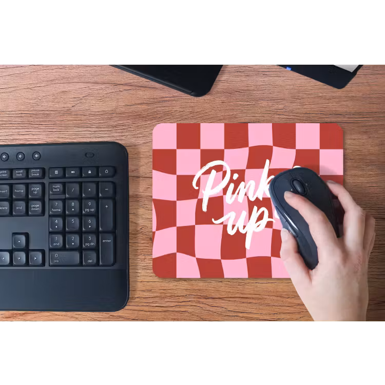 Pinky up - Geblokt - Bordeauxrood muismat rubber klein -toetsenbord