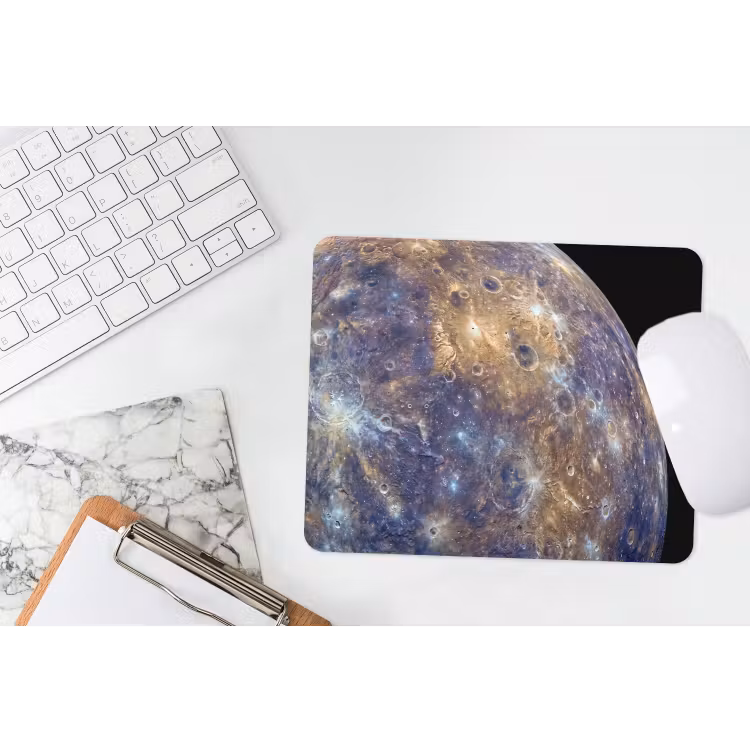 Mouse Pad - Planet - Craters - Space - Planeet - Kraters - Ruimte muismat rubber klein