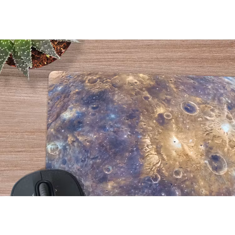 Mouse Pad - Planet - Craters - Space - Planeet - Kraters - Ruimte muismat rubber klein
