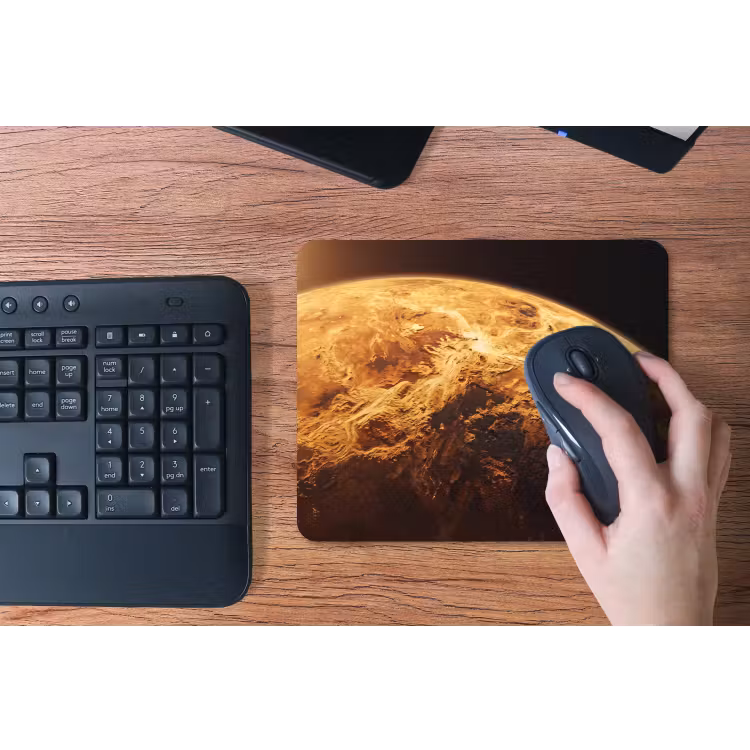 Mouse Pad - Planet - Space - Orange - Planeet - Ruimte - Oranje muismat rubber klein