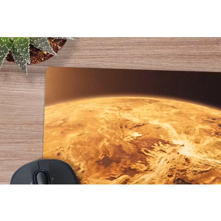 Mouse Pad - Planet - Space - Orange - Planeet - Ruimte - Oranje muismat rubber klein
