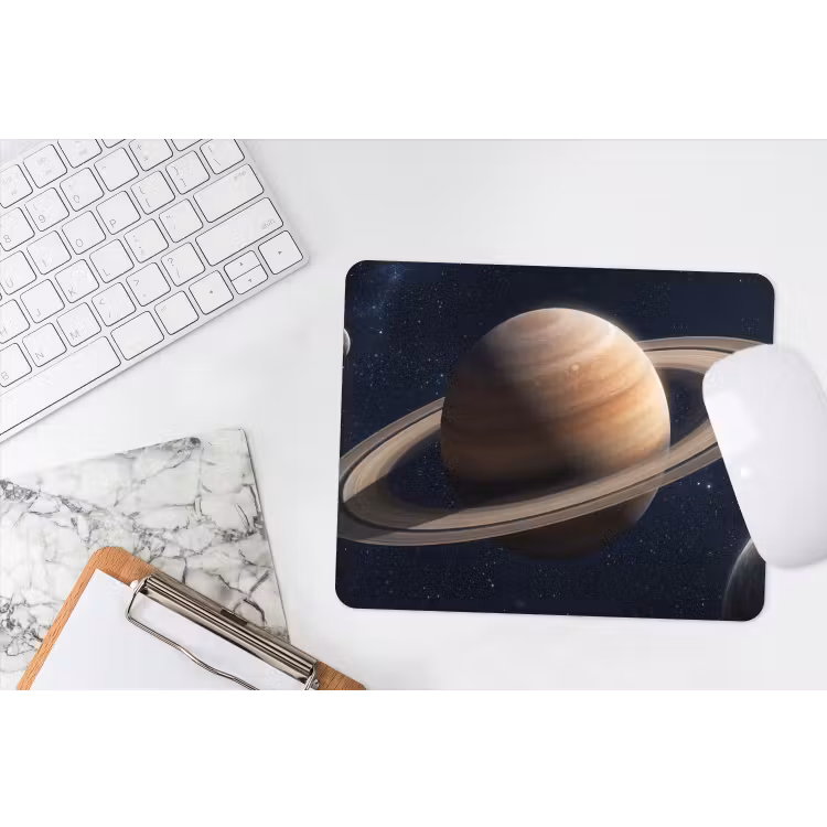 Planeten - Saturnus - Ruimte muismat rubber klein -witbureau