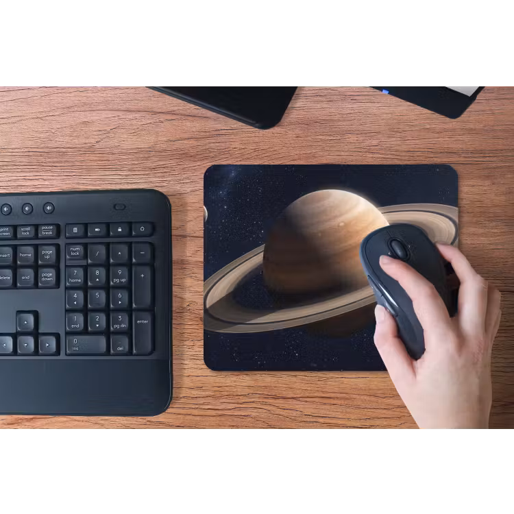 Planeten - Saturnus - Ruimte muismat rubber klein -toetsenbord
