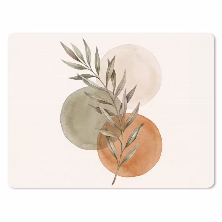 Mouse Pad - Plant - Circles - Abstract - Plant - Cirkels - Abstract muismat rubber klein