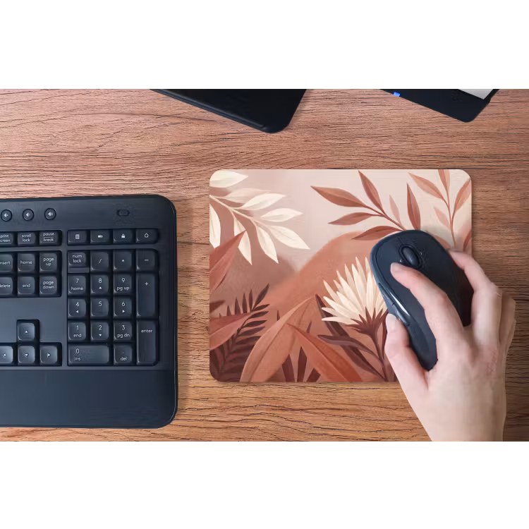 Planten - Bladeren - Botanisch - Modern - Bruin muismat rubber klein -toetsenbord