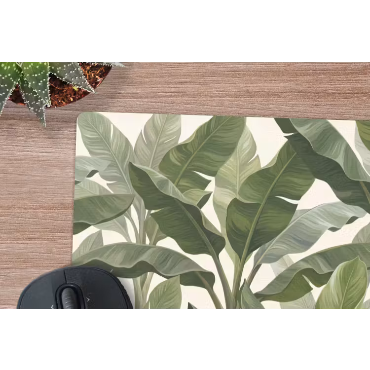 Planten - Bladeren - Tropisch - Groen muismat rubber klein -closeup