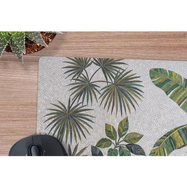 Planten - Tropisch - Mozaïek - Groen - Natuur muismat rubber klein -closeup
