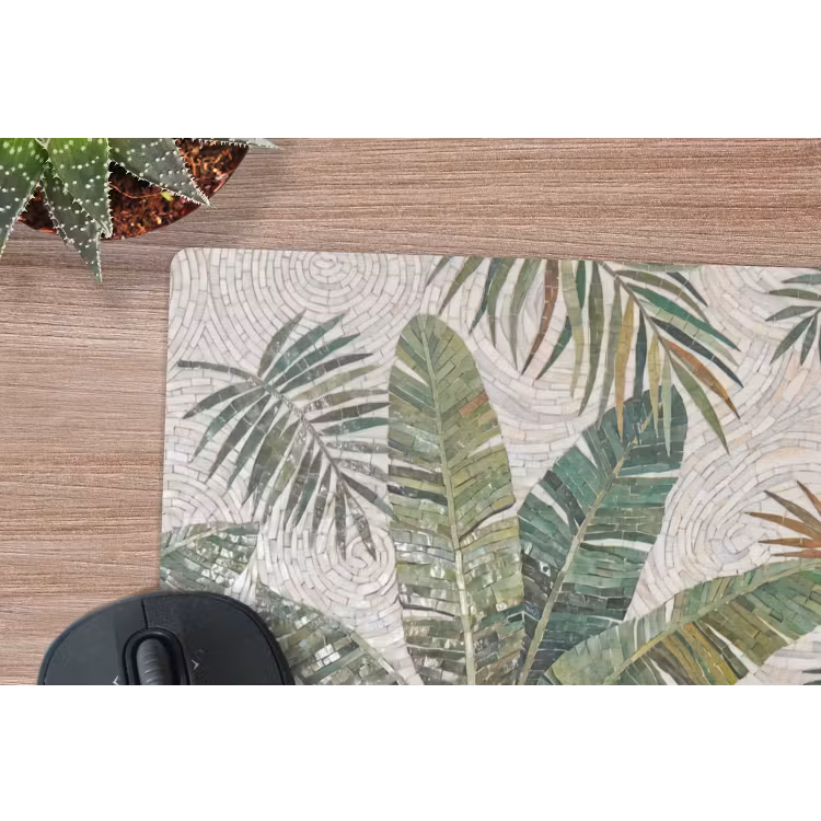 Planten - Tropisch - Mozaïek - Natuur - Groen muismat rubber klein -closeup