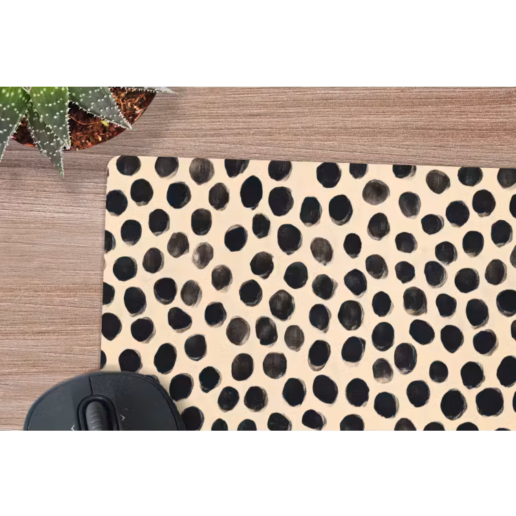 Stippen - Patroon - Zwart muismat rubber klein 262 -closeup