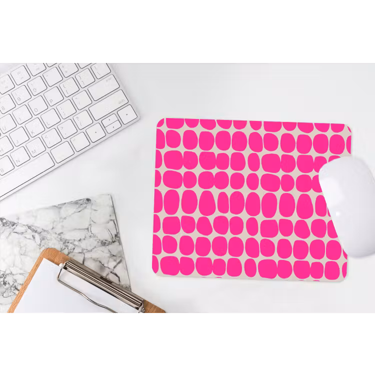 Stippen - Patroon - Roze muismat rubber klein 262 -witbureau