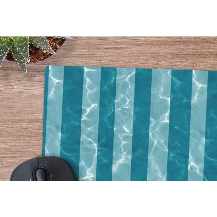 Zwembad - Strepen - Groen muismat rubber klein 262 -closeup