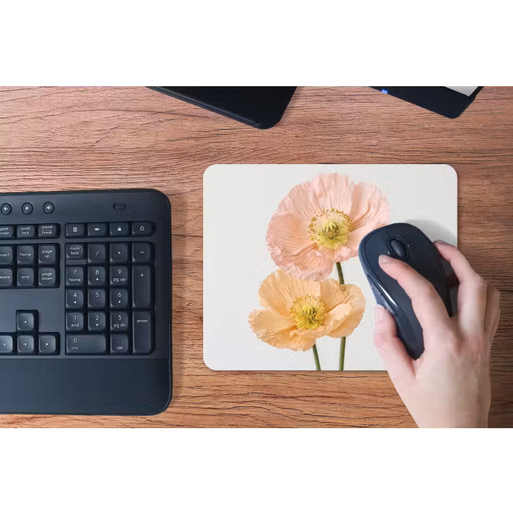 Papavers - Botanisch - Roze muismat rubber klein -toetsenbord