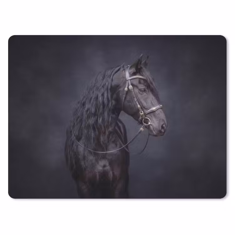 Portret - Paard - Donker muismat rubber klein -3d