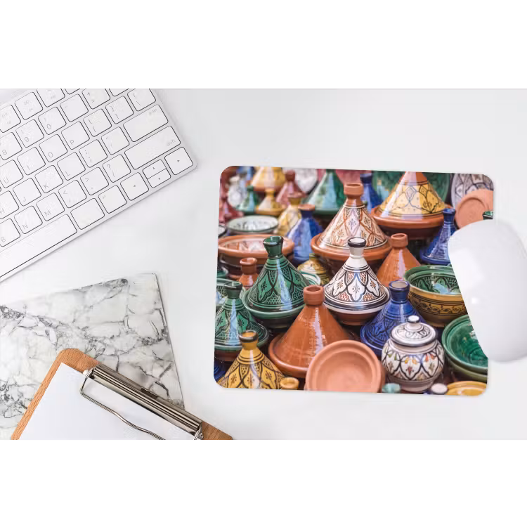 Mouse Pad - Pottery - Colorful - Pattern - Aardewerk - Kleurrijk - Patroon muismat rubber klein