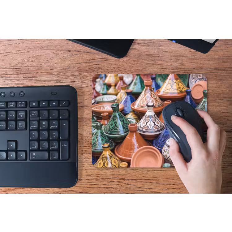 Mouse Pad - Pottery - Colorful - Pattern - Aardewerk - Kleurrijk - Patroon muismat rubber klein