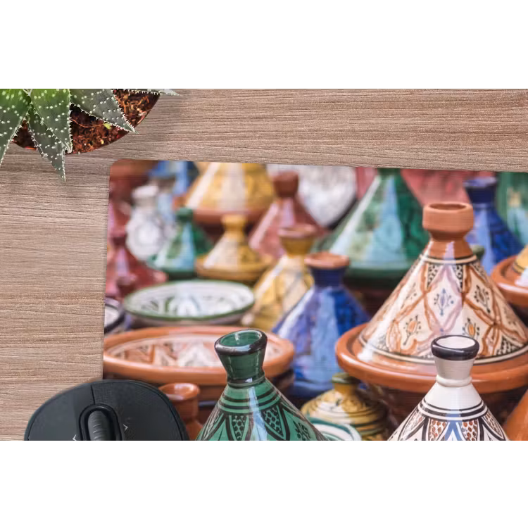 Mouse Pad - Pottery - Colorful - Pattern - Aardewerk - Kleurrijk - Patroon muismat rubber klein