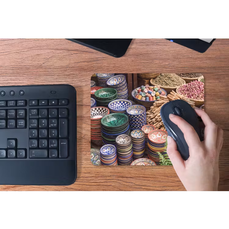 Mouse Pad - Pottery - Oriental - Colorful - Aardewerk - Oosters - Kleurrijk muismat rubber klein