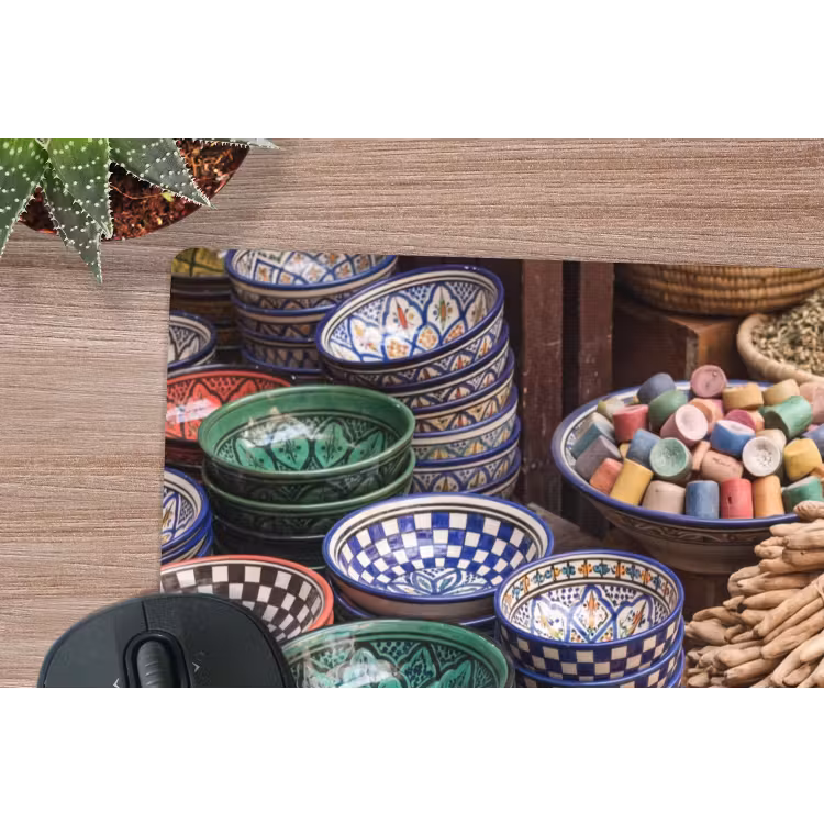 Mouse Pad - Pottery - Oriental - Colorful - Aardewerk - Oosters - Kleurrijk muismat rubber klein
