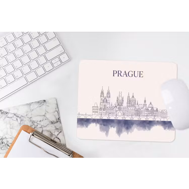 Praag - Skyline - Architectuur - Blauw muismat rubber klein -witbureau