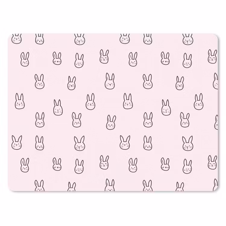 Konijnen - Minimalistisch - Roze muismat rubber klein 262 -3d