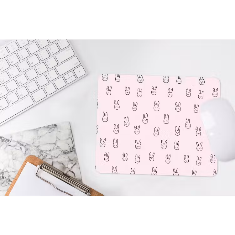 Konijnen - Minimalistisch - Roze muismat rubber klein 262 -witbureau