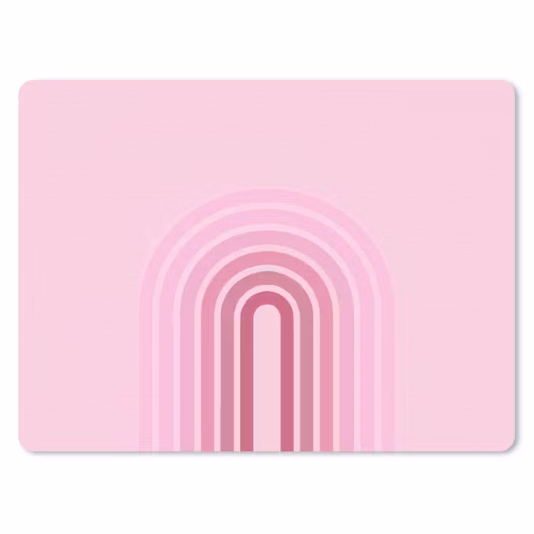 Regenboog - Roze - Abstract - Modern - Minimalistisch muismat rubber klein -3d