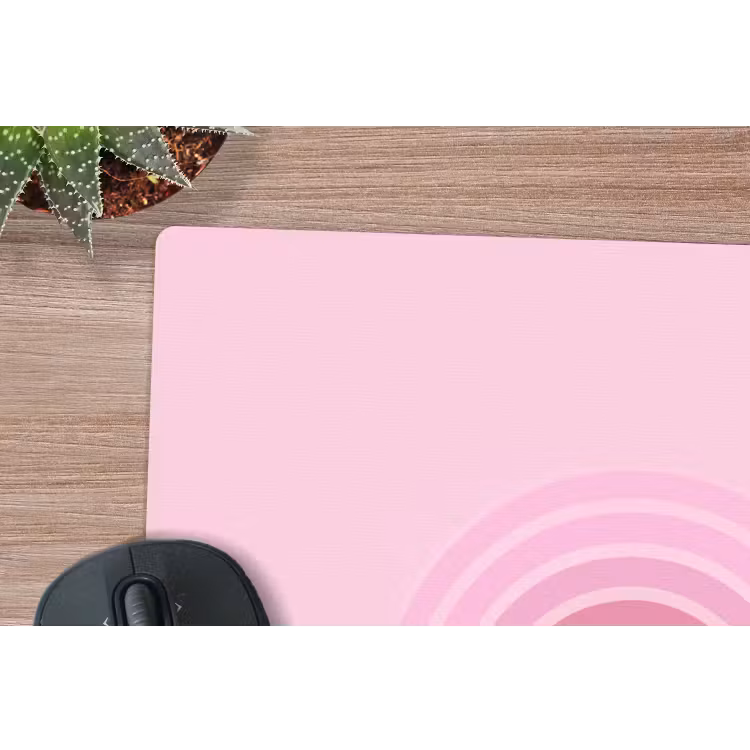Regenboog - Roze - Abstract - Modern - Minimalistisch muismat rubber klein -closeup