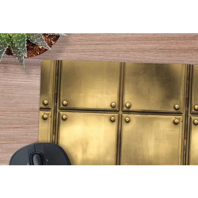 Platen - Industrieel - Stoer - Goud muismat rubber klein 262 -closeup
