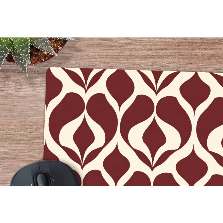 Rood - Druppelpatroon - Grafisch muismat rubber klein 262 -closeup