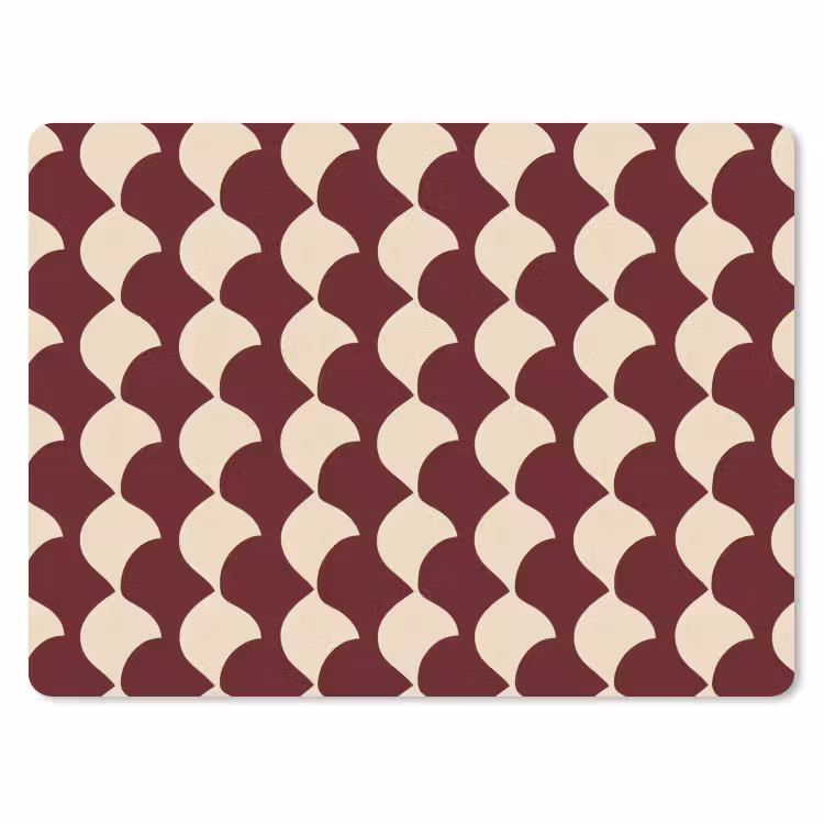 Rood - Tegelpatroon - Crème muismat rubber klein 262 -3d