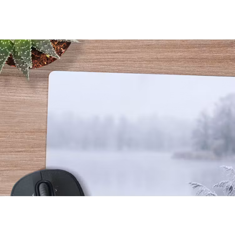 Riet - Bevroren - Winter - Natuur muismat rubber klein -closeup