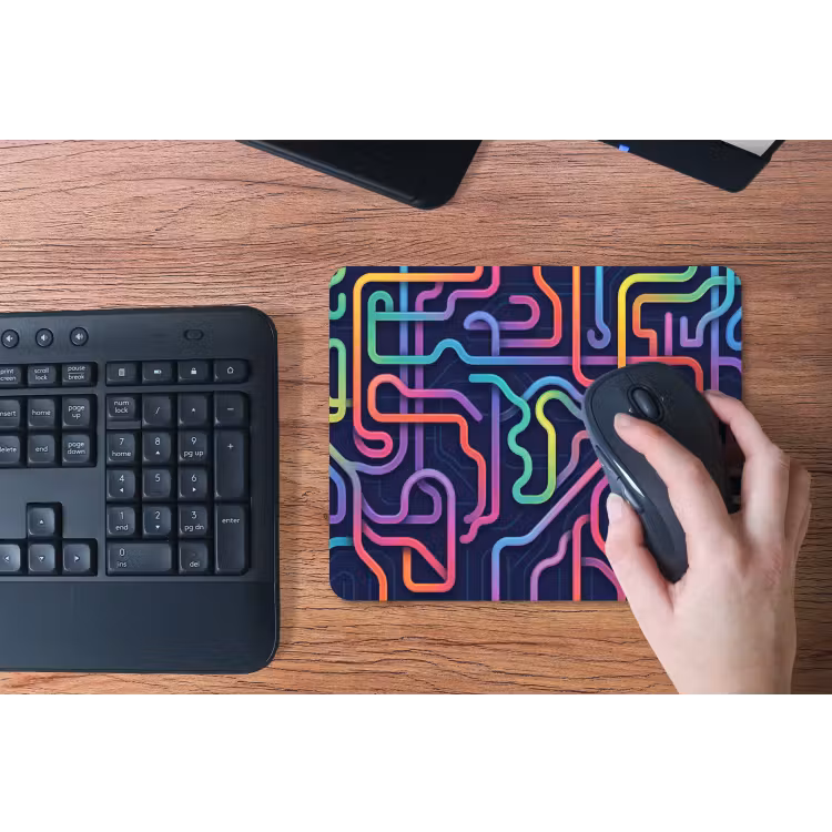 Retro - Abstract - Neon muismat rubber klein -toetsenbord