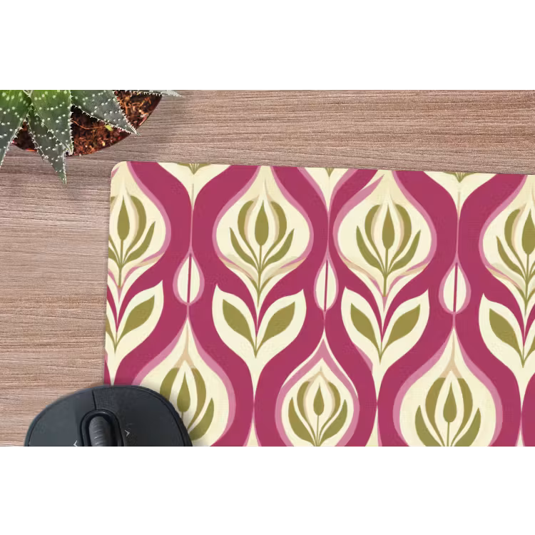 Retro - Floraal - Paars muismat rubber klein 262 -closeup