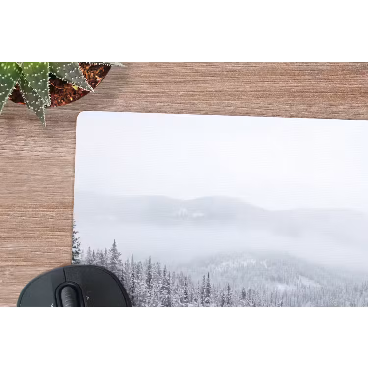 Rivier - Bevroren - Landschap - Winter muismat rubber klein -closeup
