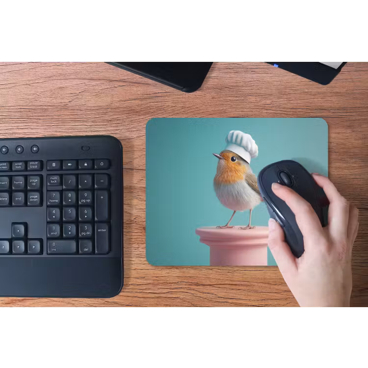 Roodborstje - Vogel - Koksmuts - Sokkel muismat rubber klein -toetsenbord