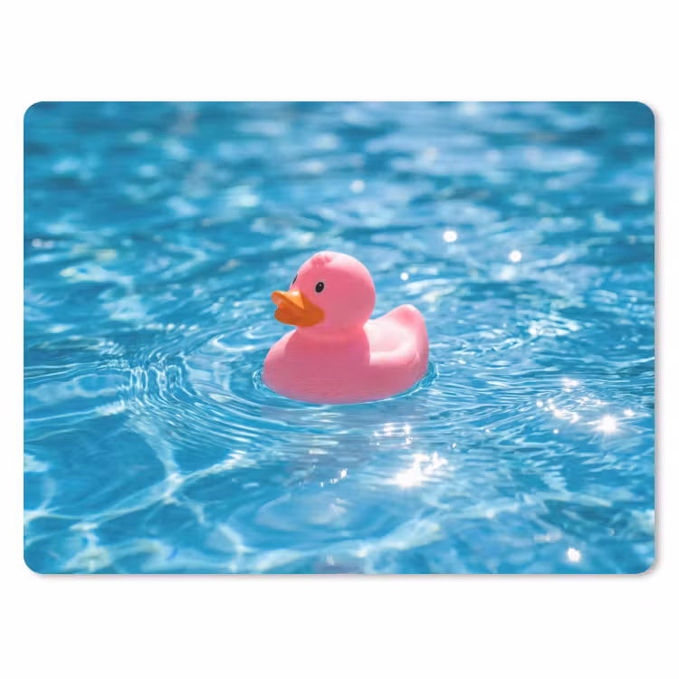 Badeend - Dobberend - Roze muismat rubber klein -3d